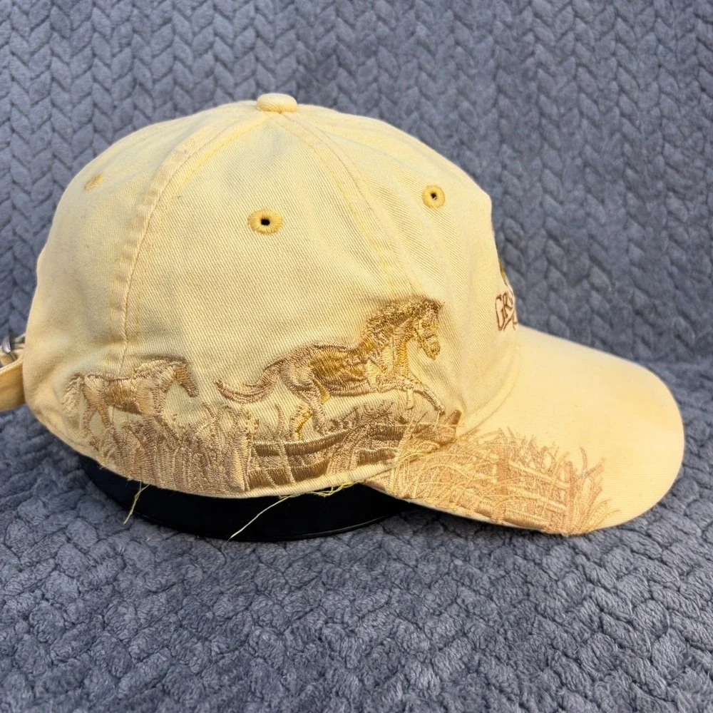 Dri Duck Grey Wolf Ranch Yellow Embroidered Horse Scene Baseball Cap Hat